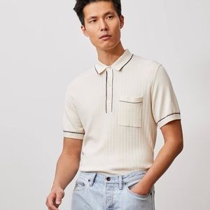 Todd Snyder - Green Italian Cotton Silk Tipped Riviera Sweater Polo Size XL